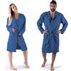 Viterbo Biancheria Accappatoio In Morbida Microfibra Con Cappuccio Uomo Donna Tinta Unita Misure S M L XL XXL (Blu Royal, XL)