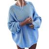 Peuignao Maglioni Donna Invernali Maglione Donna Invernale Pullover Maglione Trecce Oversize Girocollo Largo Donna Manica Lunga Elegante Particolari Taglie Forti Larghi Eleganti Grossi Donna Vintage Blu M