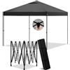 Laneetal Gazebo 3x3 Pieghevole Impermeabile, Pergolato da Giardino, Gazebo da Esterni, Protezione dal Sole, per Feste e Campeggio, Borsa per il Trasporto, antracite