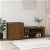 WIFESE Scarpiera Rovere Marrone in Legno Multistrato - Armadio Da Ingresso Mobiletto Slim Portascarpe 130x35x54 cm