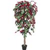 Decovego Rosso Fico Ficus Benjamin Pianta Albero Artificiale Plastica 150cm