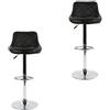 RELOVE 2 Sgabello da Bar Moderno Girevole Sedia Cucina Alta con Schienale Quadrato Poggiapiedi Senza Braccioli Altezza Regolabile in Similpelle 2Pezzo-PU-Nero