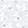 JOLIHOME Blu e Bianco Carta da Parati Autoadesiva Effetto Vita Marina Staccare e Attaccare Carta a Contatto Corallo Stelle Marine Conchiglie Adesivo Murale Rotoli per Piano di Lavoro 44.5x500cm