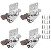 DBREAKS Ruote per Mobili 25MM, 4 Pcs Ruote Girevoli con Freno, Piastra di Montaggio a L, Ruote in Gomma con Cuscinetti A Sfera e 20 Viti, 360° Ruotabili, per Supporti per Fiori e Culle, Capacità 44kg