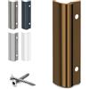 V VOOXA VOOXA Premium | Maniglia per porta del balcone in alluminio + viti di fissaggio | Colore bronzo scuro - Lucido | Maniglia curva, comoda maneggevolezza per porta del balcone o della terrazza esterna