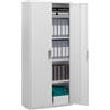 HOMCOM Armadio da Ufficio a 5 Livelli con 4 Ripiani Regolabili, I piedini antiscivolo e in Acciaio,80x40x180 cm, Bianco | Aosom Italy