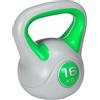 SPORTNOW Kettlebell 16kg in PU e Sabbia con Base Piatta e Impugnatura pratica per Stacchi, Squat e Sollevamenti, 26x18x32 cm, Verde