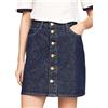 Tommy Hilfiger Donna Gonna Denim Mini Gonna in Jeans con Bottoni, Blu (Cler), 44