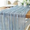 meioro Grigio Blu Cheesecloth Tovaglia Runner, 90x400cm Garza Boho Rustico Formaggio Lungo Romantico Runner da Tavola, Trasparente Home Decor per Matrimonio Baby Bridal Shower Compleanno