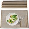 A tavola! Tovagliette americane in lino e cotone 48x31 cm con tasca portaposate, set di 8 sottopiatti resistenti e lavabili per ristoranti, bar e terrazze. Fatto in Italia (beige naturale)