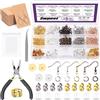 Swpeet Kit Assortito per la Creazione di Orecchini - Include Ganci, Anelli Aperti, Pinze Ad Ago, Chiusure a Farfalla e in Gomma, Perni, Biglietti Porta e Sacchetti