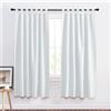 PONY DANCE Tende Corte per Finestre con Passanti - Tende Oscuranti per Interni 2 Pezzi Tenda Oscurante Termica Isolante, 140x160 CM, Bianco Grigiastro