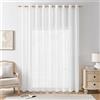 Softalker Tende per interni con anelli 300 cm larghezza tende divisorio per camera da letto moderne soggiorno tenda bianche 240 cm altezza tende semitrasparente effetto lino decorazione casa, 1 pezzi