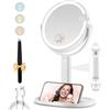 MOMOKUBA Specchio Trucco Con Luci, Ingranditore 20x, 8 Doppio Lato, 3 Colori, 64 LED