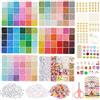 WAREHOUSE 72000 Pezzi 3mm Perline per Braccialetti, Perline per Bigiotteria Fai da Te, Perline Colorate, con 600 lettere di perle,Perline di Vetro Kit Creare Gioielli per Orecchini Collane