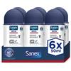 Sanex Men Dermo Invisibile, Deodorante da uomo, Deodorante Roll-on, Antitraspirante, confezione da 6 pezzi x 50 ml