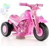 COSTWAY Moto Elettrica per Bambini con Creatore di Bolle, Auto a Bolle per Bambini da 6V, Pulsante Musicale, Faretto a LED, Capacità di 30 kg, per Bambini 3+ anni (Rosa)