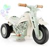 COSTWAY Moto Elettrica per Bambini con Creatore di Bolle, Auto a Bolle per Bambini da 6V, Pulsante Musicale, Faretto a LED, Capacità di 30 kg, per Bambini 3+ anni (Beige)