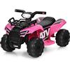 COSTWAY Quad Elettrico per Bambini, Auto Elettrica Cavalcabile con luce LED Musica e Box Anteriore, Mini Quad Regalo per Bambini 18-36 Mesi (Rosa)