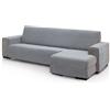 ECOMMERC3 | Copridivano con chaise longue, per braccio destro, dimensioni schienale 240 cm, colore grigio chiaro al tatto morbido, 100% Made in Spain