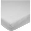 Meyco Baby Uni lenzuolo per materasso da box (lenzuolo con qualità jersey morbido, perfetta vestibilità grazie all'elastico integrale, traspirante, dimensioni: 75 x 95 cm), grigio chiaro