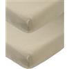 Meyco Baby Uni lenzuolo per culla in confezione da 2 pezzi (lenzuolo con qualità di morbido jersey, in 100% cotone, dimensioni: 70 x 140 cm), tortora