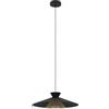 Eglo Grizedale - Lampadario a 1 luce per il tavolo da pranzo, lampadario | per sala da pranzo in stile Japandi, metallo nero e ottone, lampadario con attacco E27, Ø 50 cm
