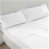 Burrito Blanco | Set di lenzuola | misto cotone | per letto singolo da 150 cm (+misure disponibili) | 3 pezzi (sopra, federa per cuscino e lenzuolo con angoli | bianco naturale 241 (150 x 190/200 cm)