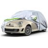 JUDANNA telo copriauto da esterno impermeabile per Fiat 500 C E 2007-2024, telo copri auto protezione UV, neve, pioggia, polvere, colore argento copertura auto