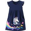 Cyxon Smiling Ragazze Abito Estivo Farfalla Stampa Manica Corta Cotone Stampa Floreale T-Shirt Vestito Casual Bambini Per Ragazze Taglia 98-128, Ncs5829, 98-104 cm