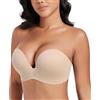 DotVol Donna Reggiseno Wing Design Push Up Reggiseno Senza Spalline Comfort Iron-Free Invisible Wirefree Reggiseno Antiscivolo Beige 4D