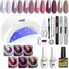 Vishine - SUNOne C003, kit completo con lampada UV a LED da 48 W, smalti semipermanenti per unghie in 6 colori, base e top coat, strumenti per manicure e nail art