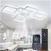 MiiR Ventilatore Da Soffitto Con Illuminazione, LED 80W Ventilatore Da Soffitto Con Telecomando Lampada Silenziosa Con Ventola Dimmerabile 6 Livelli Di Velocità Del Vento Plafoniera Per Soggiorno Camera