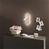 Ondaluce Applique LED 10 cm in metallo Bianco retroilluminato con faretto orientabile PLATE
