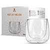 Snadi Confezione da 4. Bicchieri a doppia parete in vetro borosilicato trasparente da 80 ml. Tazze in vetro. Caffè Latte Tè Latte Macchiato Succhiato. Lavastoviglie OK