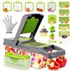 Nuo desire Affettatrice Mandolina per Verdure 26 in1 Cubetti Grattugiare Verdure Multifunzione Tagliaverdure Manuale con 12 Lame per Julienne Vegetable Slicer Taglia Cipolla Frutta Patate