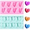 YUDAWN 2 stampi a forma di cuore, in silicone, a forma di cuore, per dolci e cioccolatini, per la cottura fai da te, per mousse e gelatine (rosa, verde)