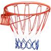 RELAX4LIFE Canestro da Basket con Rete in Nylon Resistente, Canestro da Basket Universale da Muro con 12 Anelli, Giocattolo Sportivo a Parete per Tutti, Adatto all'Esterno e all'Interno, 46 x 46 cm