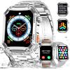 LIGE Smartwatch Uomo Orologio Fitness Watches:1.96 Smart Watch con Effettua Risposta Chiamate Monitor del SpO2/Sonno Cardiofrequenzimetro 5ATM Impermeabile 100+ Modalità Sportive Orologi(3 Cinturini)