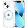 XTCASE Cover Magnetica per iPhone 13 Mini [Compatibile con Magsafe], Custodia Trasparente Hard PC Anti-Graffio Antiurto Protettiva Case con Paraurti in TPU Flessibile Morbido, Clear