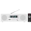 WISCENT Sistema audio compatto, radio CD con Bluetooth, FM, Aux-In, USB, orologio digitale, lettore CD (Bianco)