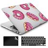 AMCJJ Compatibile con MacBook Air 13.6 pollici Caso 2024 2023 2022 M3 A3113 M2 A2681, Plastica Hard Shell Caso & Cover Tastiera & Protezione dello Schermo - Donut