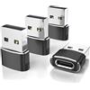 Elebase per Apple iWatch 11 Adattatore USB C Femmina a USB Maschio 4P,Connettore Cavo Caricatore Tipo C per iPhone 16 15 17 Pro Max,Apple iWatch s10 9,SE,Samsung Galaxy Z Flip Fold 7 6,S26 S25 S24