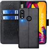 FMPCUON Cover per Huawei P20 Lite/Nova 3E,Cover in Pelle Huawei P20 Lite/Nova 3E,Flip Wallet Case Custodia in Pelle PU Premium,con Magnetica a Scatto per Huawei P20 Lite/Nova 3E,Nero