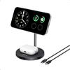 Anker Caricatore Wireless iPhone 15W Supporto di Ricarica Regolabile 2 in 1 con Cavo USB-C da 1,5m, doppio LED, Ricarica Ultraveloce 15W MagSafe per iPhone serie 16/15 e AirPods (senza adattatore AC)