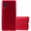 Cadorabo Custodia per Samsung Galaxy A50 in ROSSO METALLICO - Morbida Cover Protettiva Sottile di Silicone TPU con Bordo Protezione - Ultra Slim Case Antiurto Gel Back Bumper Guscio