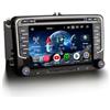 Erisin 7 pollici 8-Core 4GB+64GB Android 13 Autoradio Bluetooth 5.0 GPS Navigatore per VW Golf 5/6 Passat B6 Polo Tiguan Touran Caddy T5 Seat Skoda CarPlay Android Auto DAB+ WiFi DSP OPS FM RDS DVD