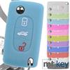 mt key Key Soft Case Cover protettiva Chiave per auto Citroen C2 C3 C4 C5 Grand Picasso Berlingo Peugeot 207 307 407 308 607 / Colore: blu fluorescente (si illumina al buio!)