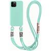 GoodcAcy Cover per Samsung Galaxy A55 5G con Cordino, Custodia con Laccio Collana Tracolla Collo Liquido Silicone Antiurto TPU Antiurto AntiGraffio Case - Verde chiaro