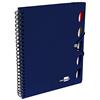 Liderpapel Blocco note a spirale liderpapel A5 Micro Executive Coperchio Polipropilene 100H 80g Tabella 5mm 5 divisori con elastico Blu
